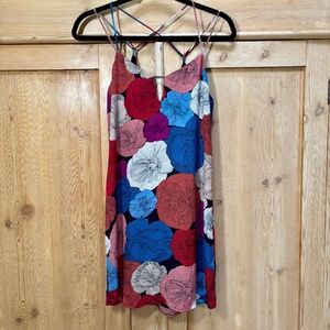SOCIALITE Colorful Black Floral Mini Dress Size S